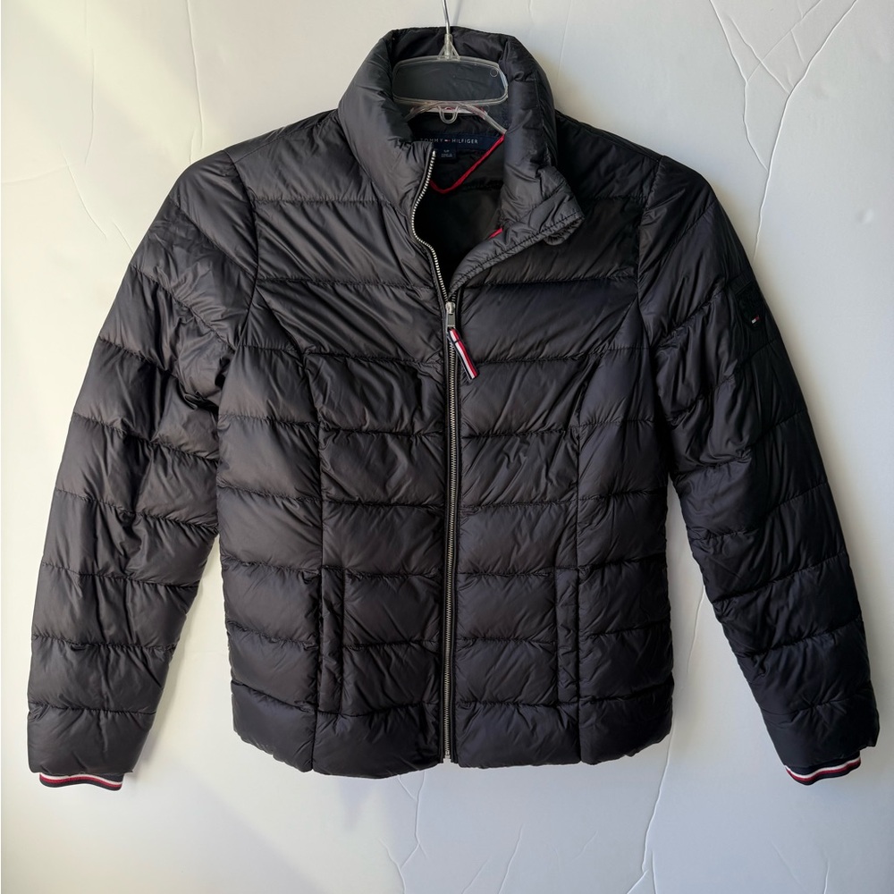 TOMMY HILFIGER Women's Quilted Zip-Up Jacket, Black, size S